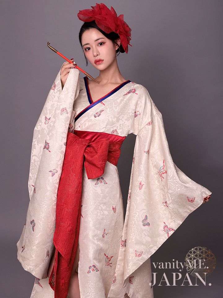 2点セット】花魁 コスプレ 和柄 本格和装 着物 花魁ドレス 椿 TSUBAKI
