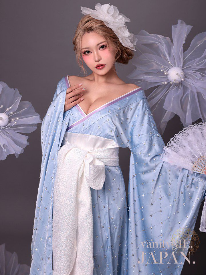 vanityME 2点セット 花魁大奥コスプレ 和柄 和装 着物 ドレス 2点セット】花魁 大奥 コスプレ 大奥#3 菖蒲 AYAME 黒×金 和柄 本格