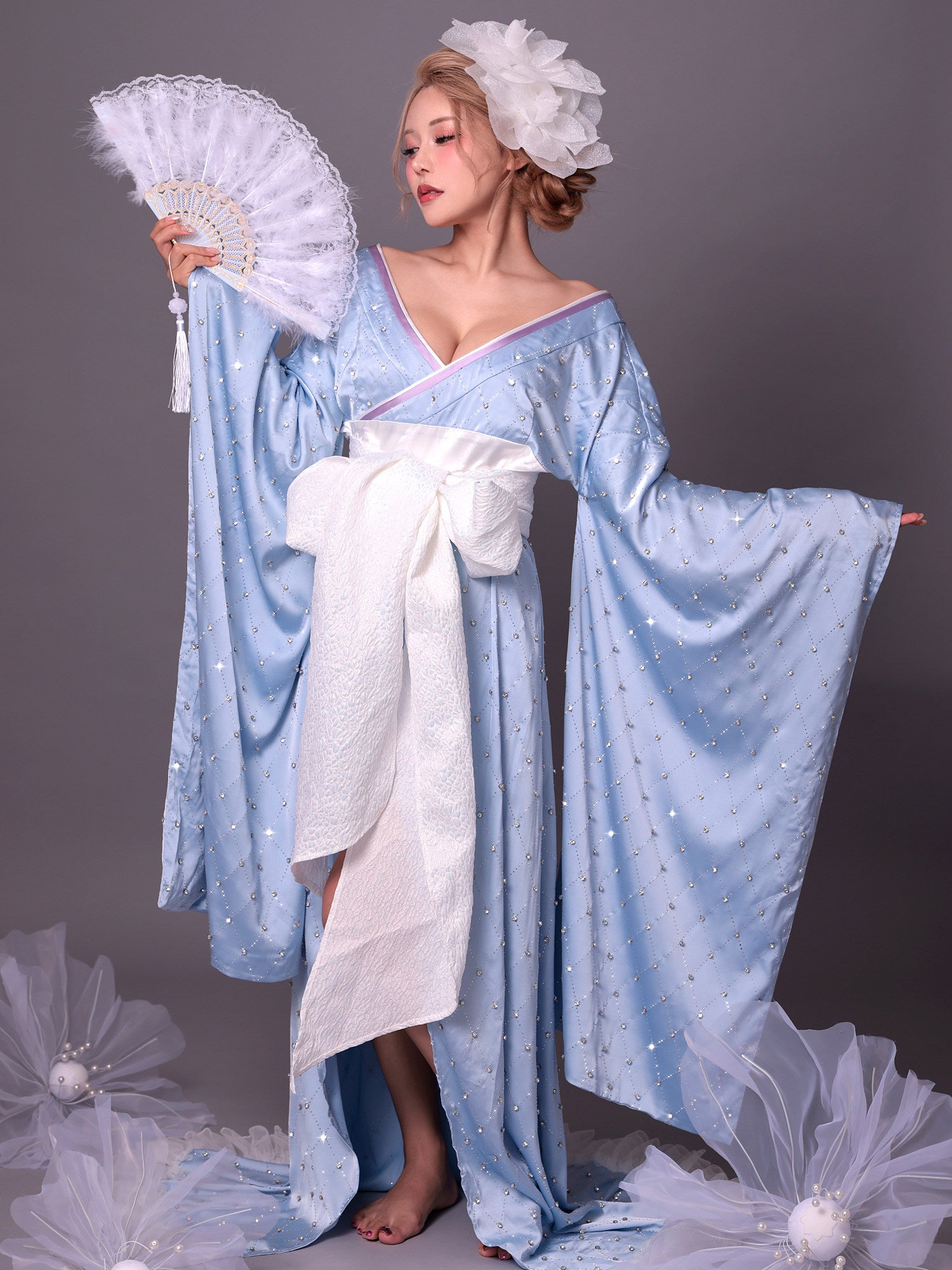 【2点セット】花魁 コスプレ 和柄 本格和装  着物 花魁ドレス ジュエリーコア jewelry core OIRAN｜vcsot-250755-2-ac