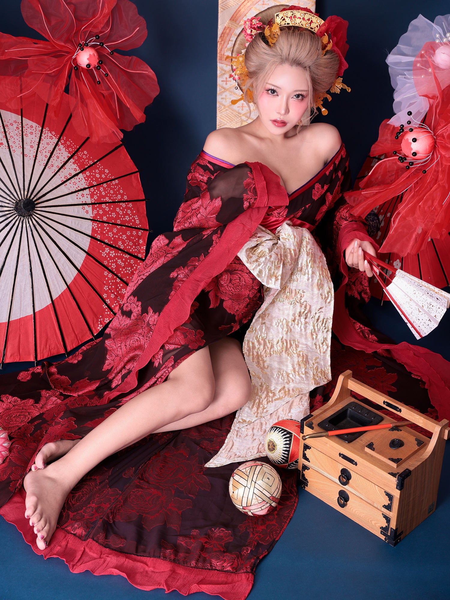 vanityME バニティーミー 花魁 赤 コスプレ 和柄 Mサイズ vanityME