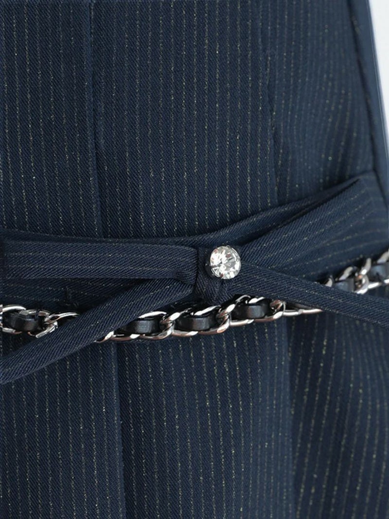 AngelR エンジェルアール ワンカラーアメスリチェーンリボンプリーツセットアップフレアミニドレス ar25864