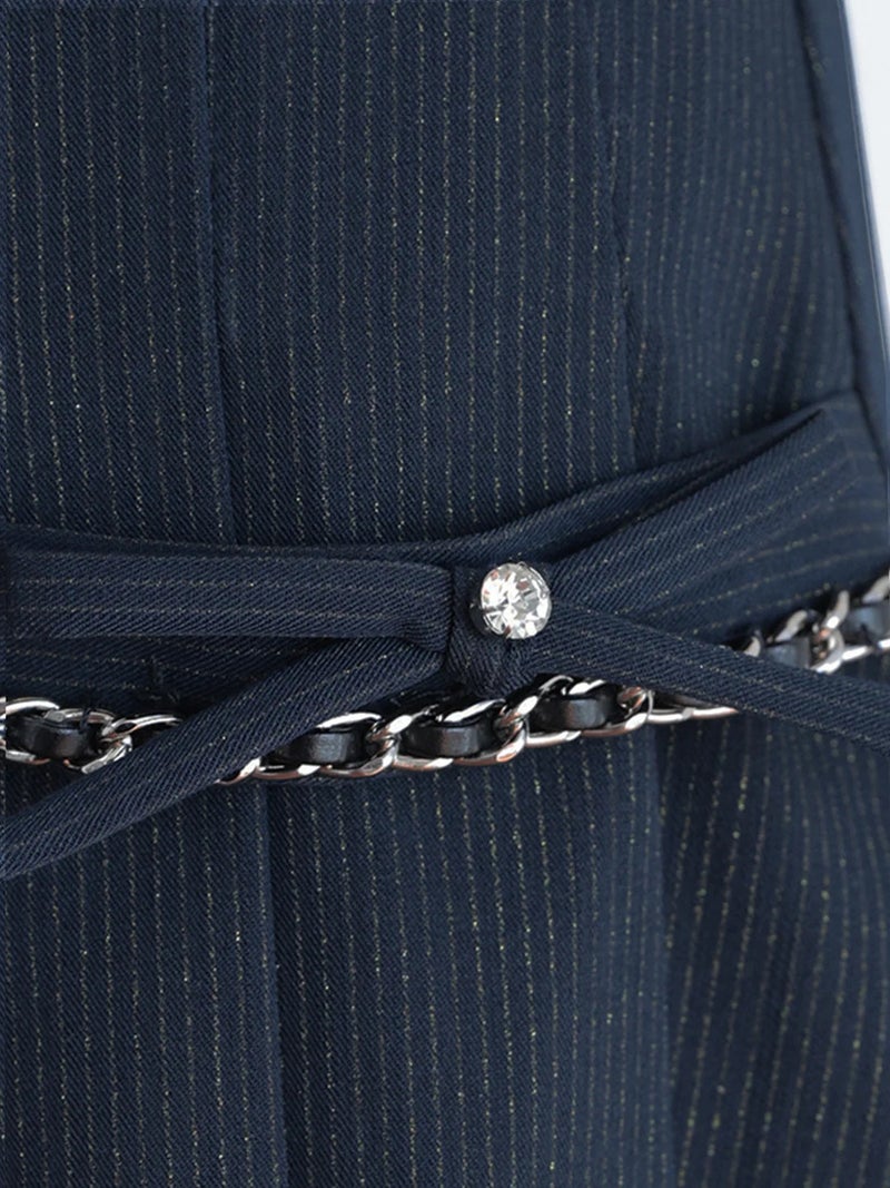 AngelR エンジェルアール ワンカラーアメスリチェーンリボンプリーツセットアップフレアミニドレス ar25864