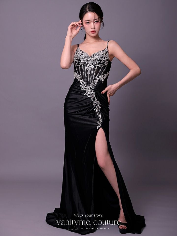 vanityME.couture. バニティミークチュール Eclat Noir（エクラ・ノワール）ロングドレス vctr-l-cm383