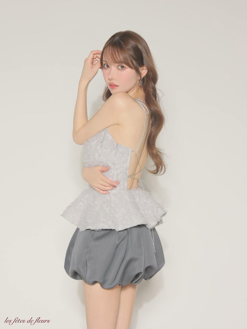 Les fetes de fleurs レフェットデフルール 【XSサイズあり】 fleurs tulle setup dress LF4638-c