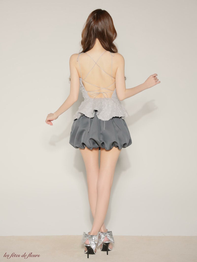 Les fetes de fleurs レフェットデフルール 【XSサイズあり】 fleurs tulle setup dress LF4638-c