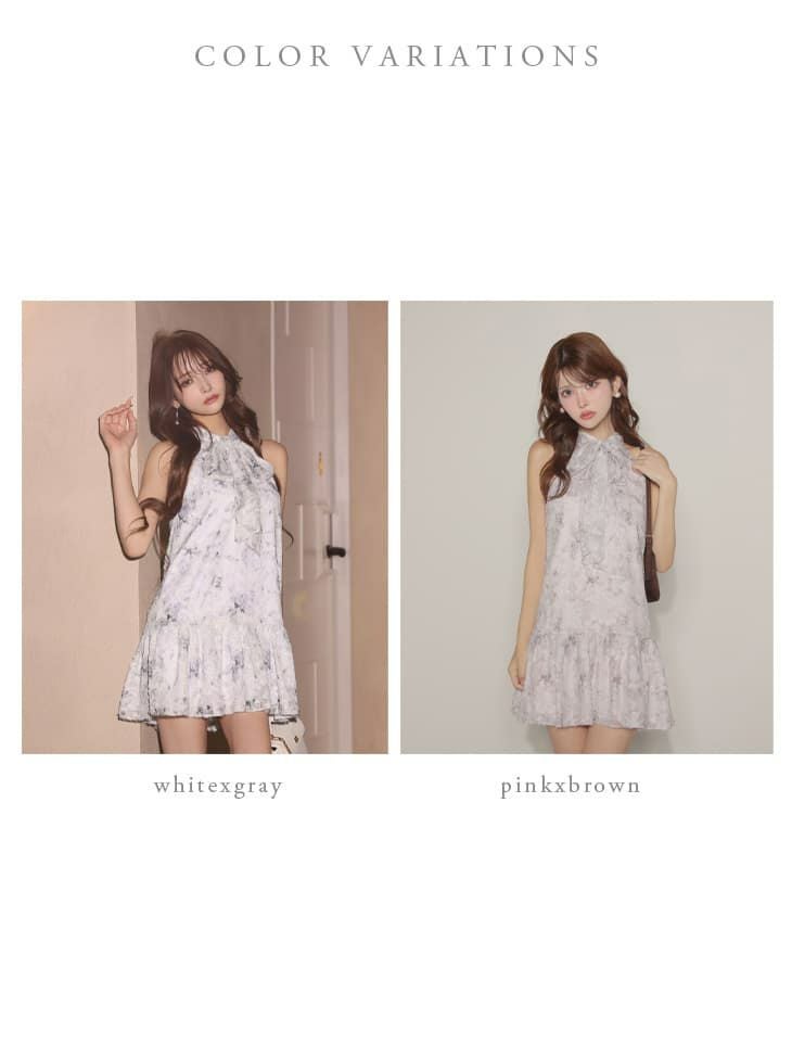 【XSサイズあり】Les fetes de fleurs レフェットデフルール fleurs jacquard mini dress LF4625-c