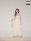 【XSサイズあり】Les fetes de fleurs レフェットデフルール luxe tulle long dress LF4636-c