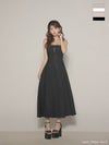 【Lサイズあり】charmer jacquard back ribbon long dress LF4635-c