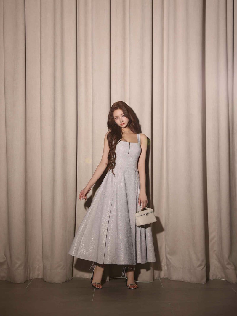 【Lサイズあり】charmer jacquard back ribbon long dress LF4635-c