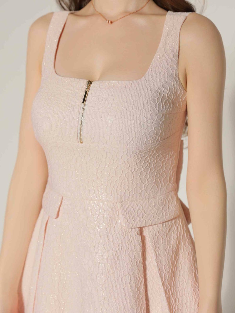 【Lサイズあり】charmer jacquard back ribbon long dress LF4635-c