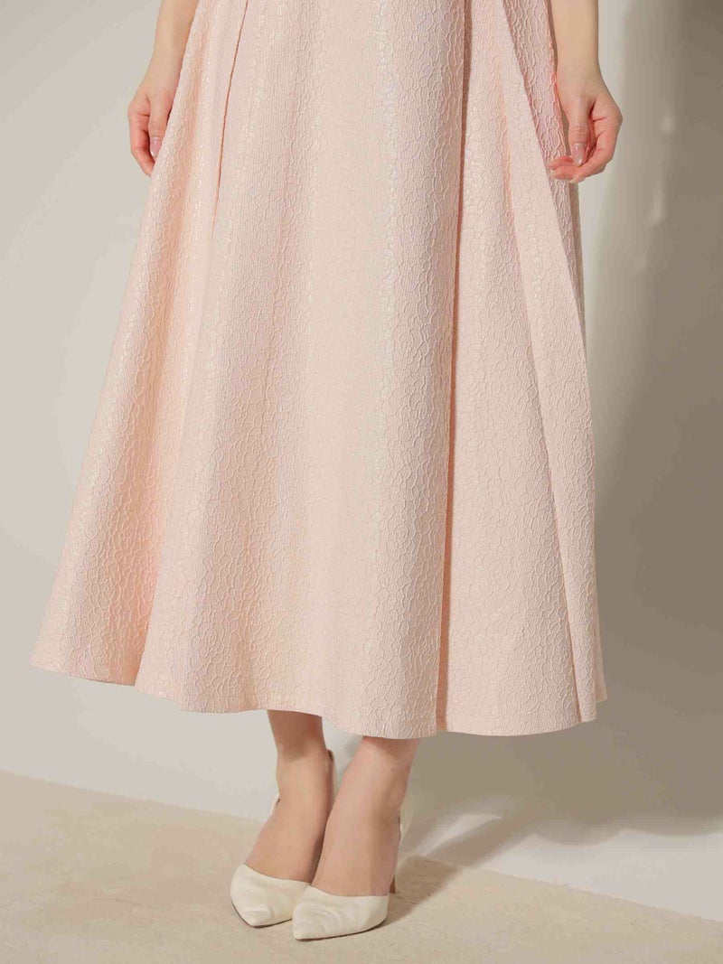 【Lサイズあり】charmer jacquard back ribbon long dress LF4635-c