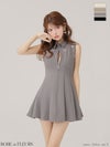 ROBE de FLEURS ローブドフルール 【XS～Lサイズあり】襟付きノースリーブフレアミニキャバドレス fm4156-c