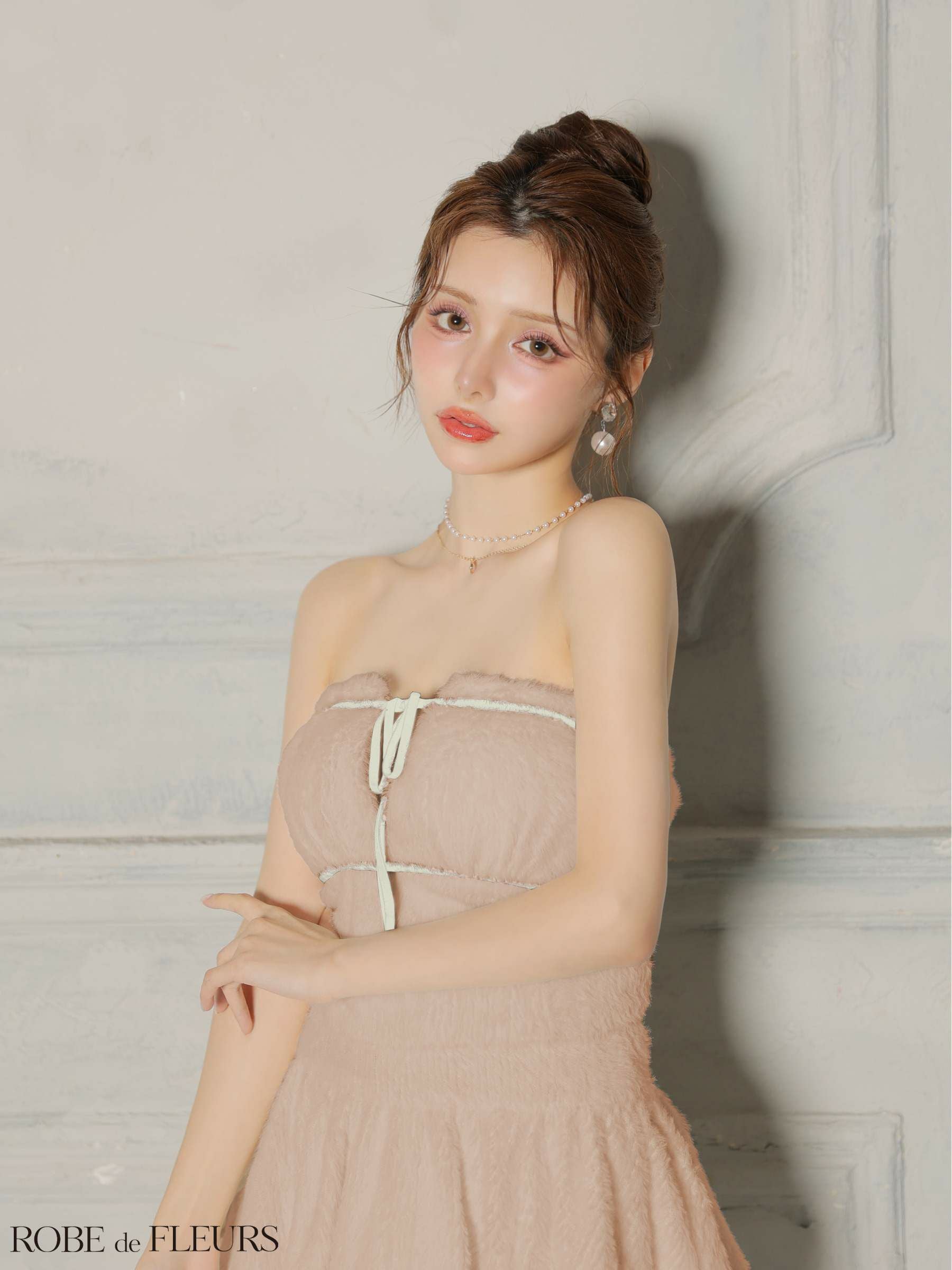 ROBE de FLEURS ローブドフルール 【XSサイズあり】 リボンフリル