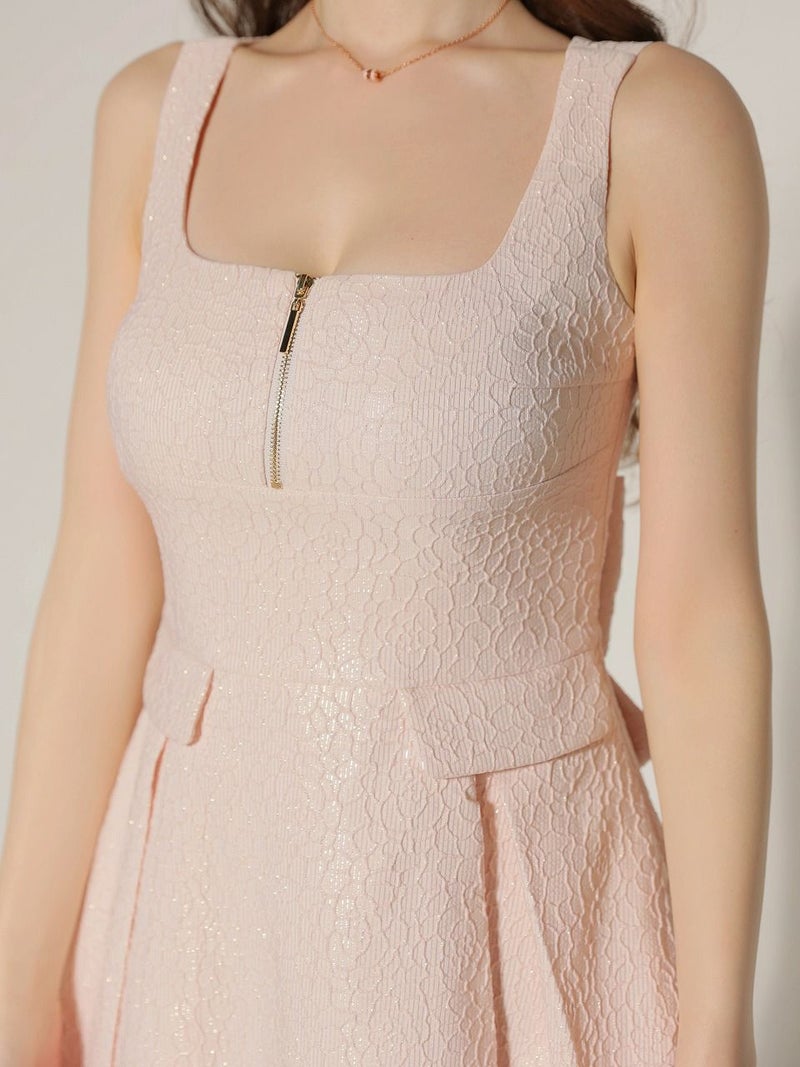 Les fetes de fleurs レフェットデフルール 【Lサイズあり】charmer jacquard back ribbon long dress LF4635