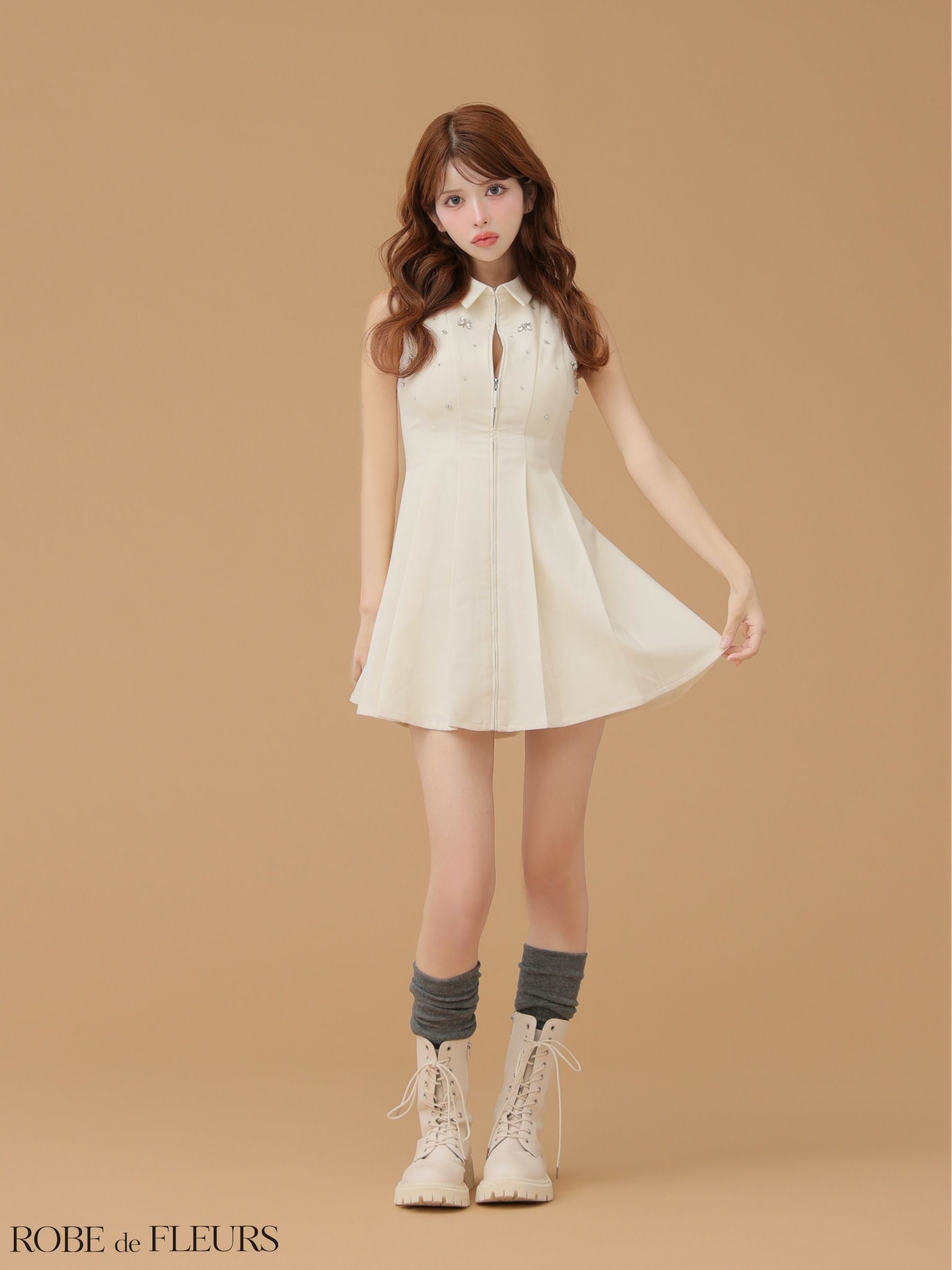ROBE de FLEURS ローブドフルール 【XS～Lサイズあり】襟付き