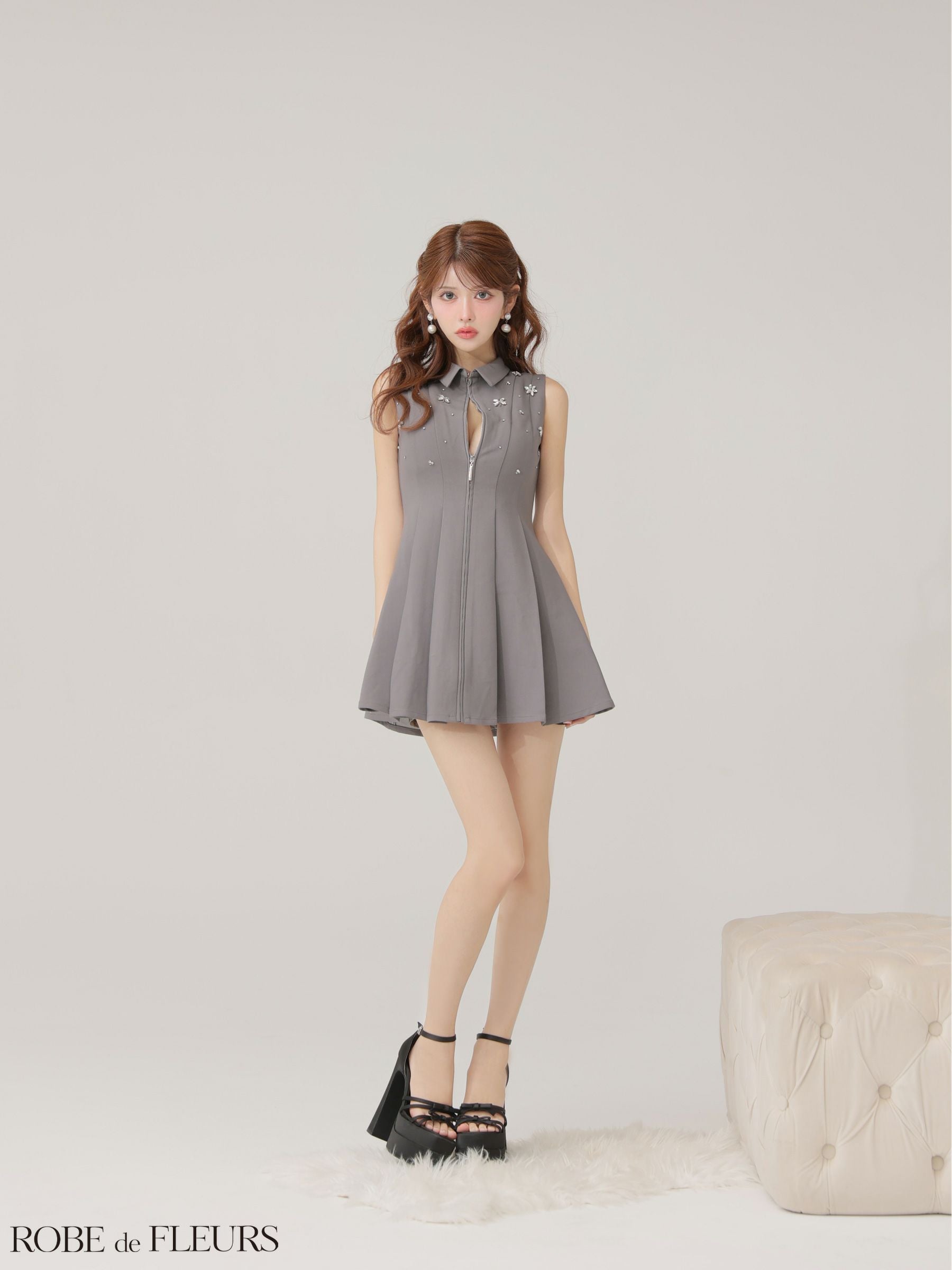 ROBE de FLEURS ローブドフルール 【XS～Lサイズあり】襟付き