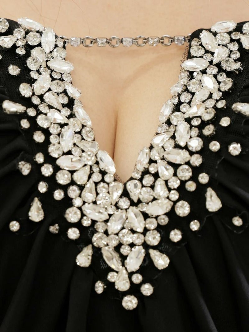 AngelR エンジェルアール ベアトップバストカットフロントビジューギャザードレープタイトマイクロミニドレス ar25353-ks