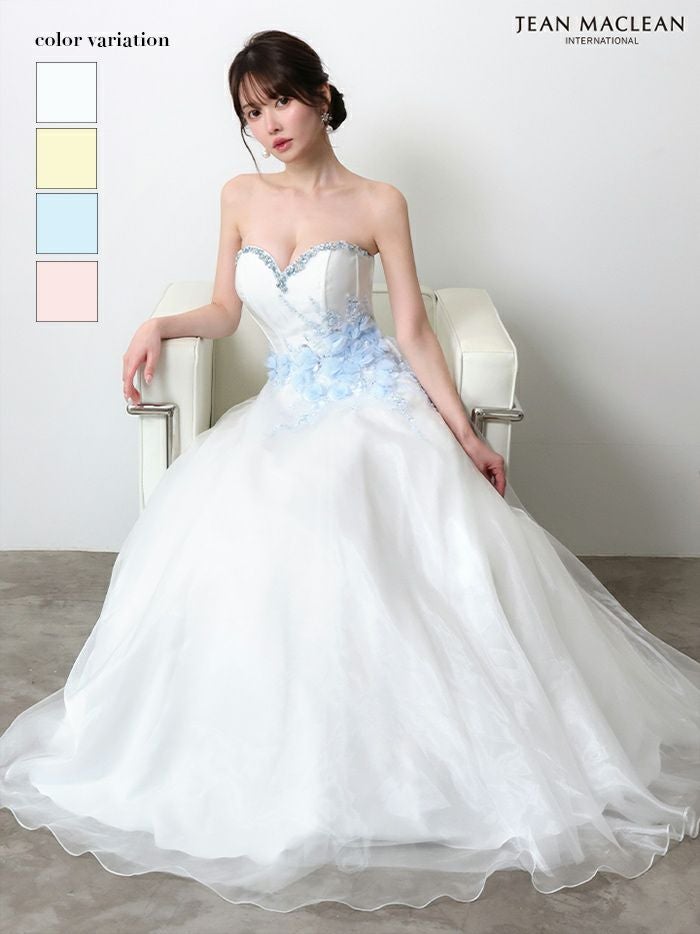 JEAN MACLEAN ジャンマクレーン 立体ローズフラワーモチーフ/ビジュー/姫/ロングドレス  ja51005