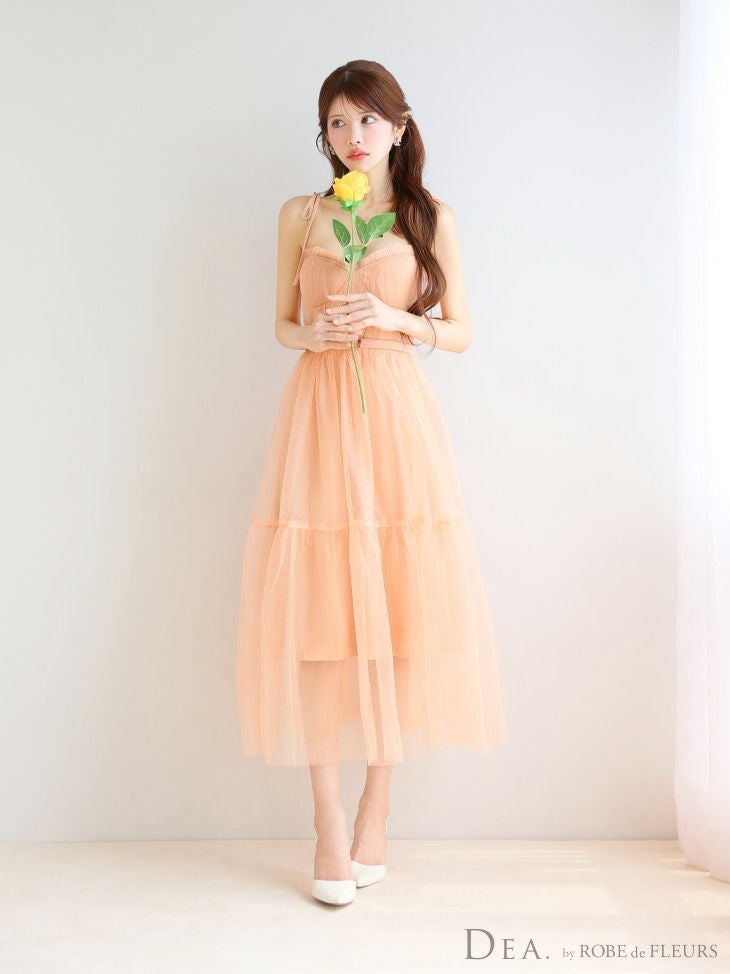 DEA. ディア バイ ローブドフルール ショルダーリボンフレアチュール