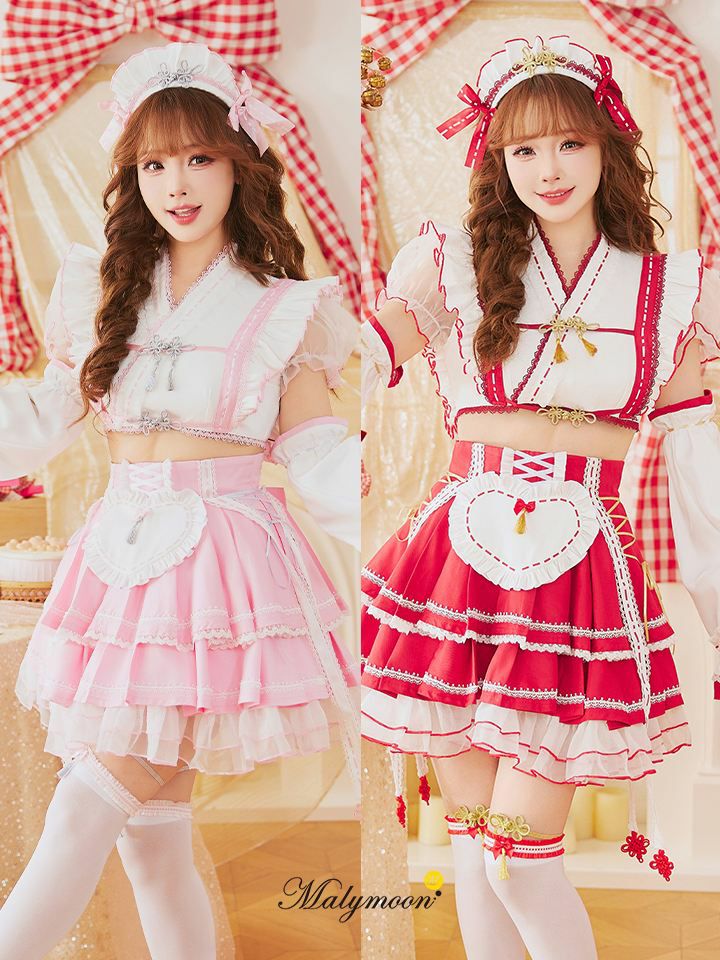 6点セット】Malymoon マリーンムーン 2wayチャイナドレス [レッド