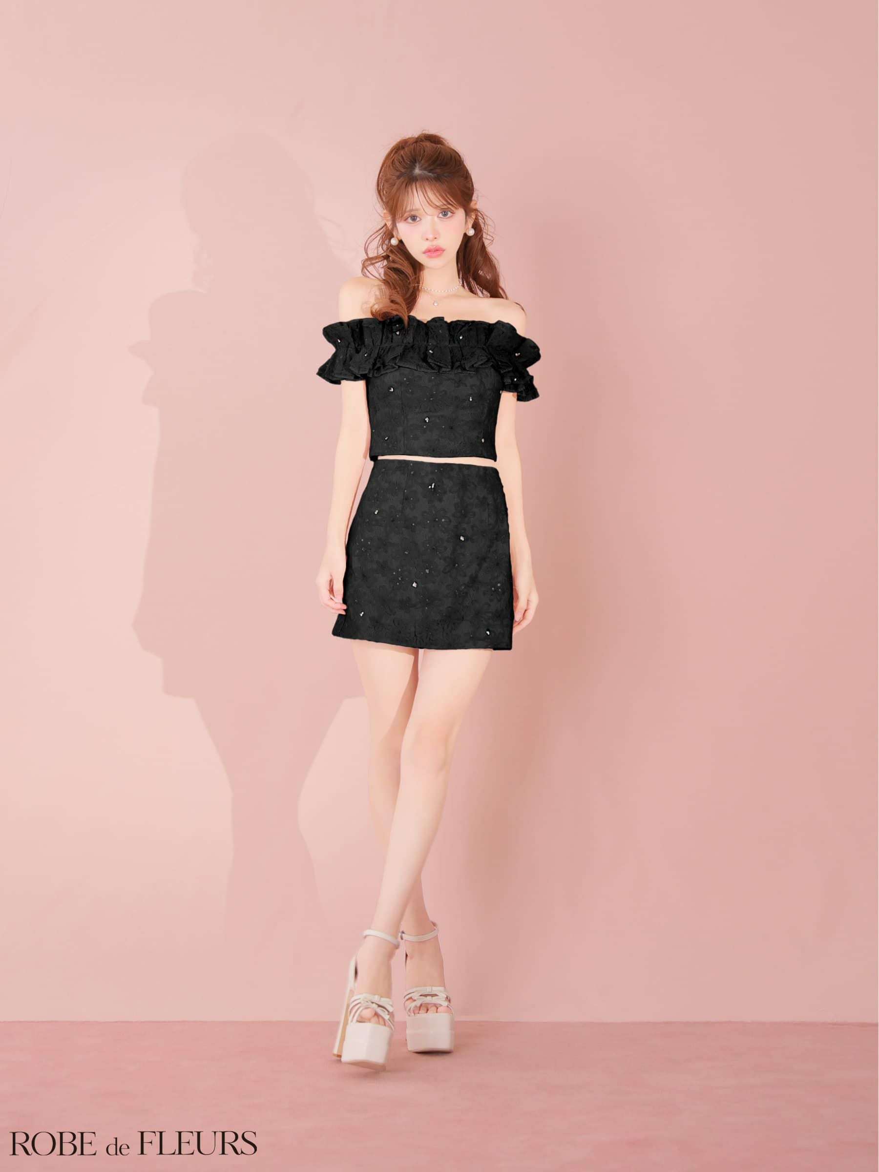 ローブドフルール ミニドレスSサイズ ROBE de FLEURS ローブドフルール 【XSサイズあり】 オフショル