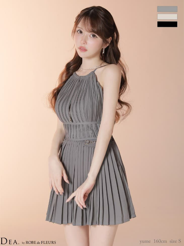 DEA. ディア バイ ローブドフルール ドットシフォンホルターネック