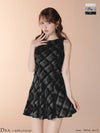 DEA. ディア バイ ローブドフルール 【XSサイズあり】 ツイードチェックノースリーブフレアミニキャバドレス de4620-c