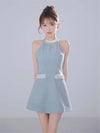 ROBE de FLEURS anier.ROBE ローブドフルール アニエルローブ Glitter flannel halter pearl mini dress fm-anier4057-c