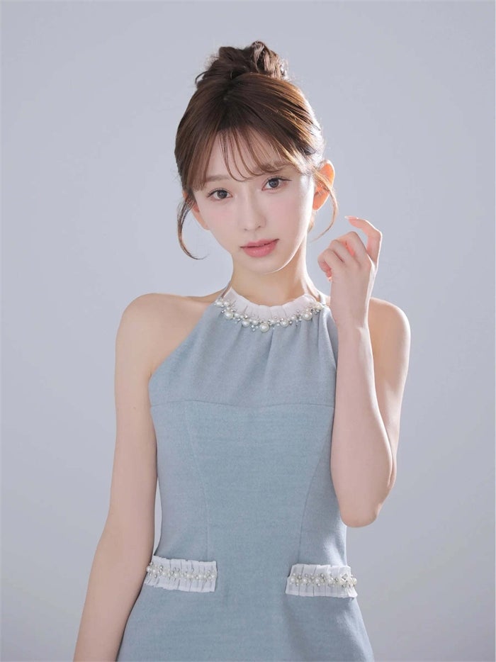 ROBE de FLEURS anier.ROBE ローブドフルール アニエルローブ Glitter flannel halter pearl mini dress fm-anier4057-c