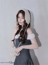 ROBE de FLEURS anier.ROBE ローブドフルール アニエルローブ Glitter flannel off-the-shoulder mini dress fm-anier4058-c