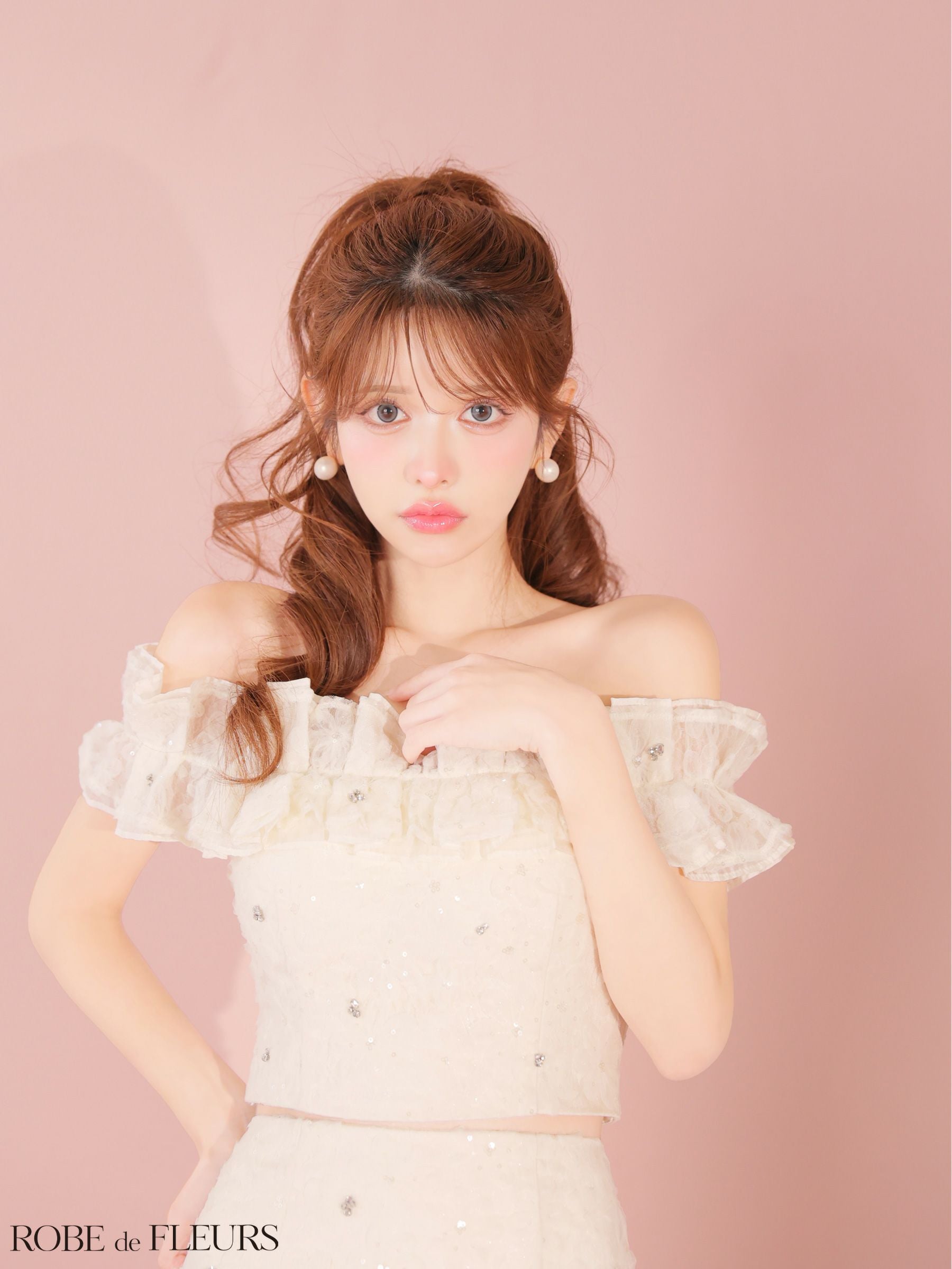 ROBE de FLEURS ローブドフルール 【XSサイズあり】 オフショル
