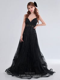 vanityME.couture. バニティミークチュール Noir Crystal Couture ノワール・クリスタル・クチュール ロングドレス バースデー 黒 ビジュー vctr-l-cd994