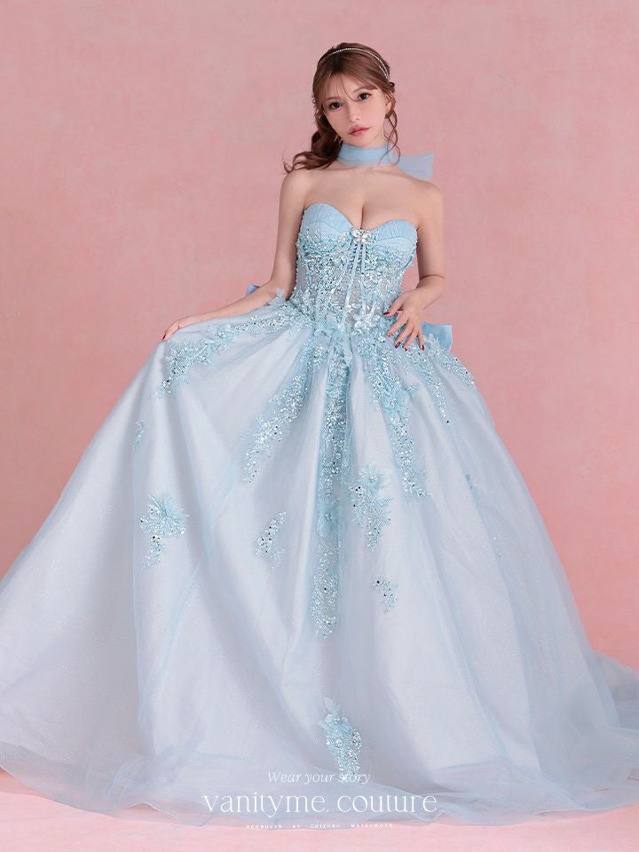 みほ様❣️37400円 L'Appartement フラワープリントラップドレス vanityME.couture. バニティーミークチュール Aquamarine Flower