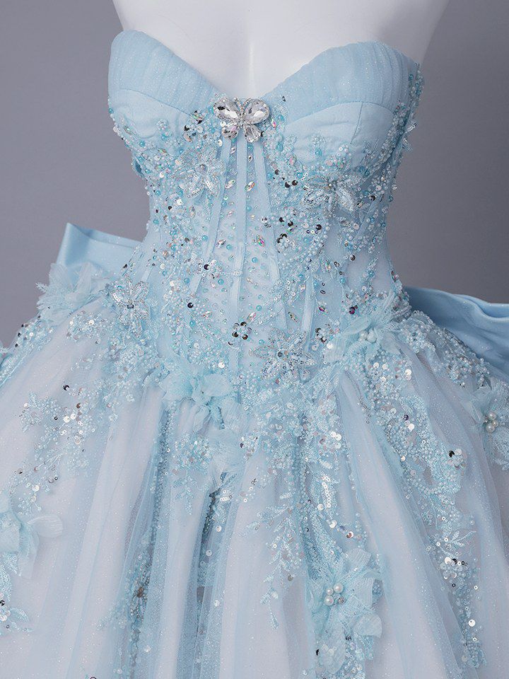 vanityME.couture. バニティミークチュール Aquamarine Flower Couture アクアマリン・フラワー・クチュール ロングドレス バースデー 水色 プリンセス シンデレラ vctr-l-5058