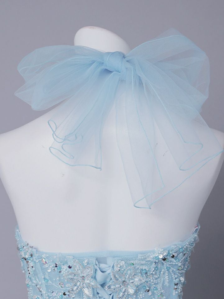 vanityME.couture. バニティミークチュール Aquamarine Flower Couture アクアマリン・フラワー・クチュール ロングドレス バースデー 水色 プリンセス シンデレラ vctr-l-5058