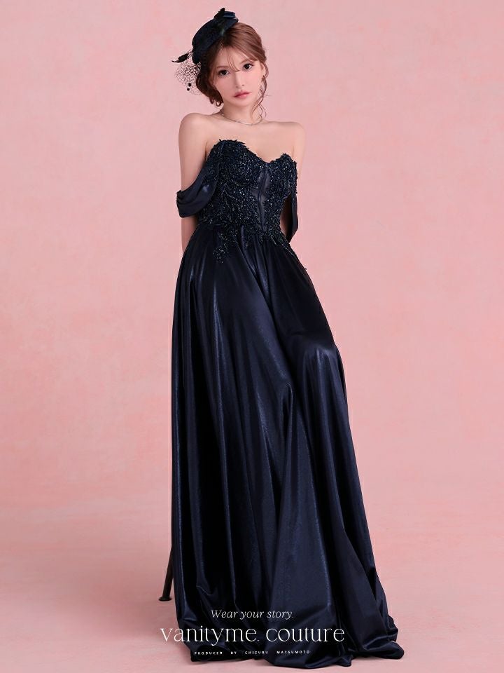 【未使用級♡定価5.5万】グレースコンチネンタル　リッププリントコンビドレス　黒 vanityME.couture. バニティーミークチュール Noble Navy Couture