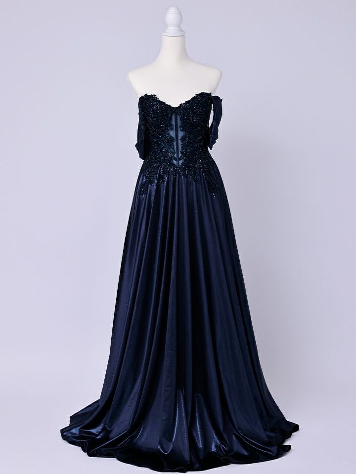 vanityME.couture. バニティミークチュール Noble Navy Couture ノーブル・ネイビー・クチュール ロングドレス 紺 クール vctr-l-cds525-1