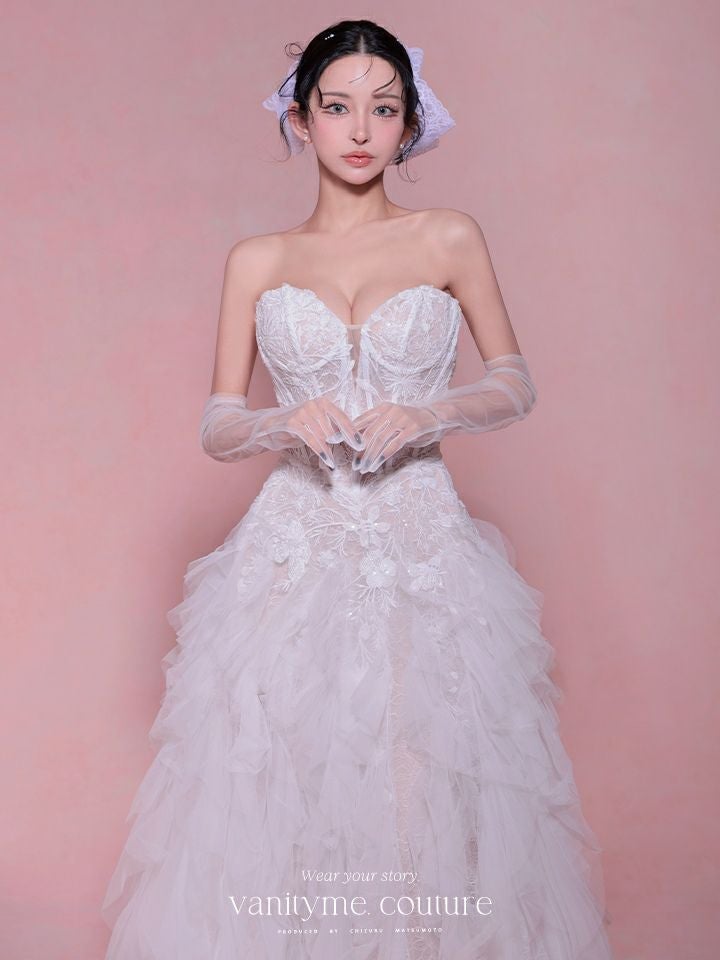 vanityME.couture. バニティミークチュール Blanc Neige Couture ブラン・ネージュ・クチュール ロングドレス 白 ホワイト バースデー vctr-l-wl016