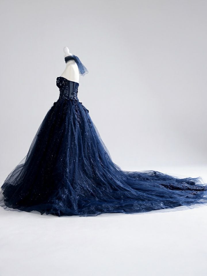 JEWELS ダークネイビー フレアドレス M vanityME.couture. バニティーミークチュール Galaxy Navy Couture