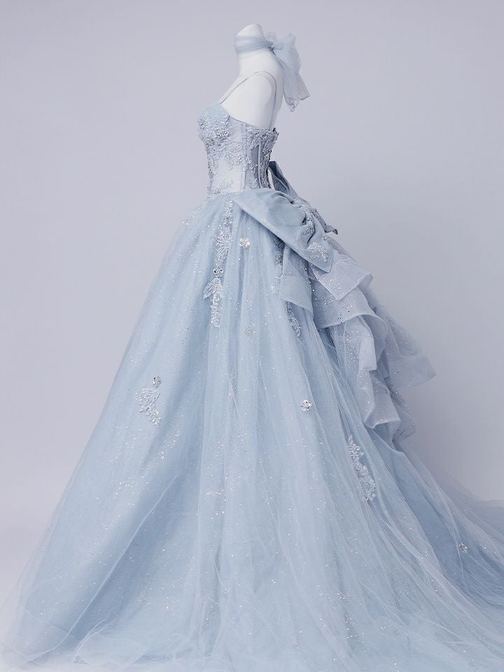 vanityME.couture. バニティミークチュール Dusty Ange Couture ダスティ・アンジュ・クチュール ロングドレス バースデー ダスティブルー くすみブルー 天使 vctr-l-5073
