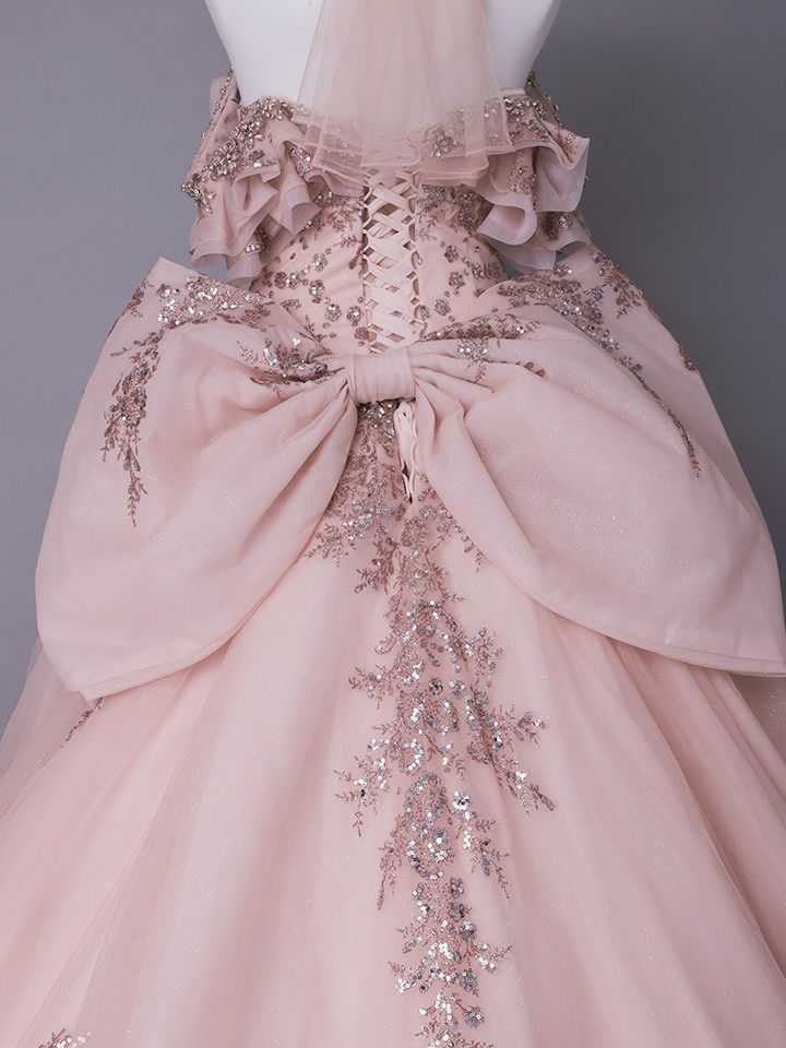 vanityME.couture. バニティミークチュール Dusty Rose Couture ダスティ・ローズ・クチュール ロングドレス ダスティピンク くすみピンク アンティーク グリッター バースデー vctr-l-5106