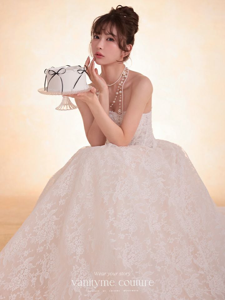 ドレス　白 vanityME.couture. バニティーミークチュール Blanc Dentelle Couture