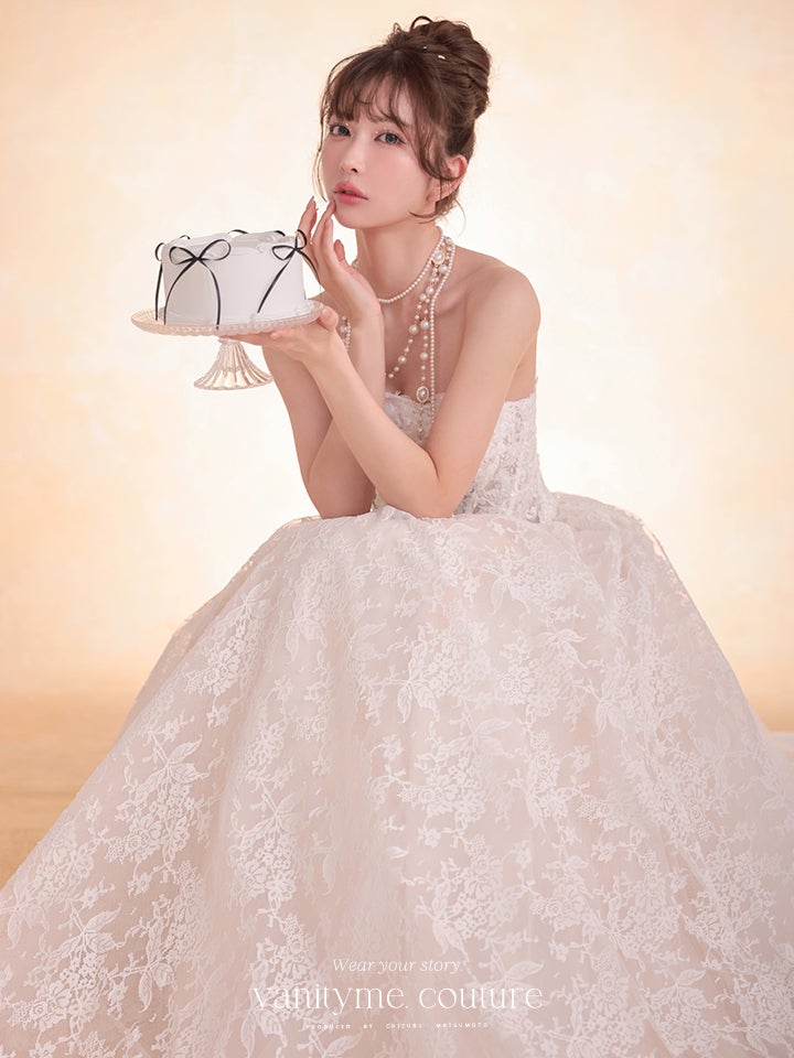 vanityME.couture. バニティミークチュール Blanc Dentelle Couture ブラン・ダンテル・クチュール ロングドレス 白 レース ウェディング バースデー vctr-l-wl061