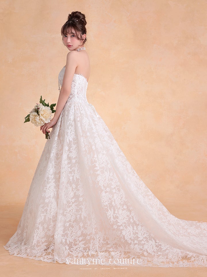 vanityME.couture. バニティミークチュール Blanc Dentelle Couture ブラン・ダンテル・クチュール ロングドレス 白 レース ウェディング バースデー vctr-l-wl061