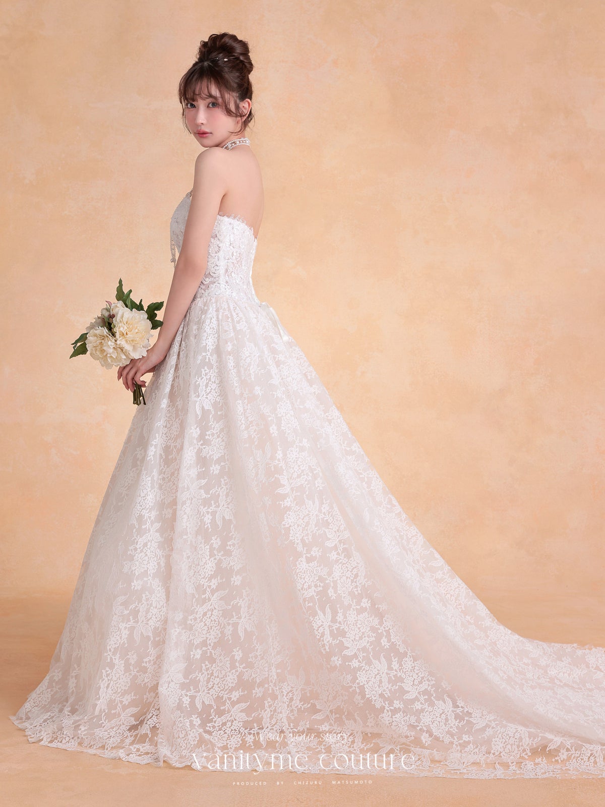 vanityME.couture. バニティミークチュール Blanc Dentelle Couture ブラン・ダンテル・クチュール ロングドレス 白 レース ウェディング バースデー vctr-l-wl061