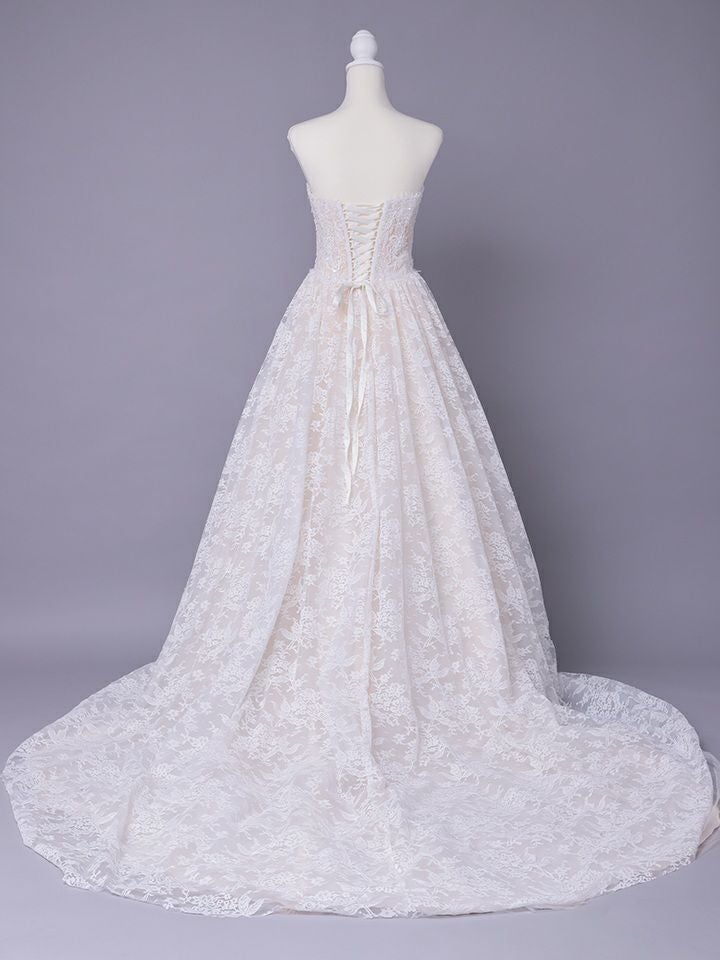 vanityME.couture. バニティミークチュール Blanc Dentelle Couture ブラン・ダンテル・クチュール ロングドレス 白 レース ウェディング バースデー vctr-l-wl061