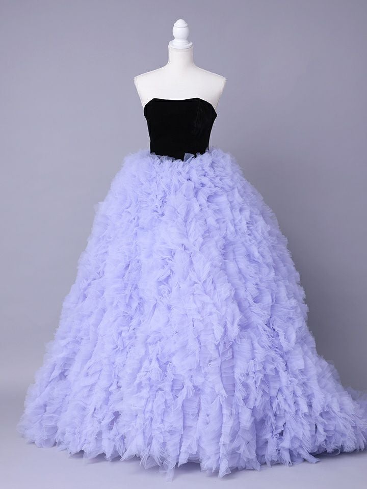 vanityME.couture. バニティミークチュール Quartz Ruffle Couture クォーツ・ラッフル・クチュール ロングドレス バースデー 紫 ボリューム vctr-t-25083-1