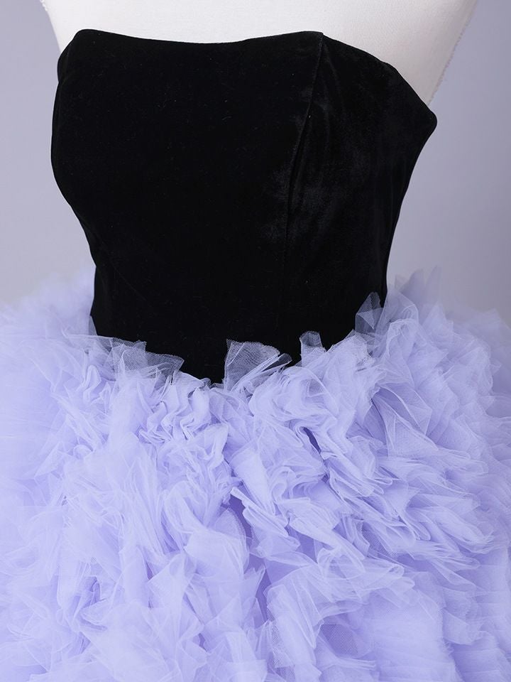 vanityME.couture. バニティミークチュール Quartz Ruffle Couture クォーツ・ラッフル・クチュール ロングドレス バースデー 紫 ボリューム vctr-t-25083-1