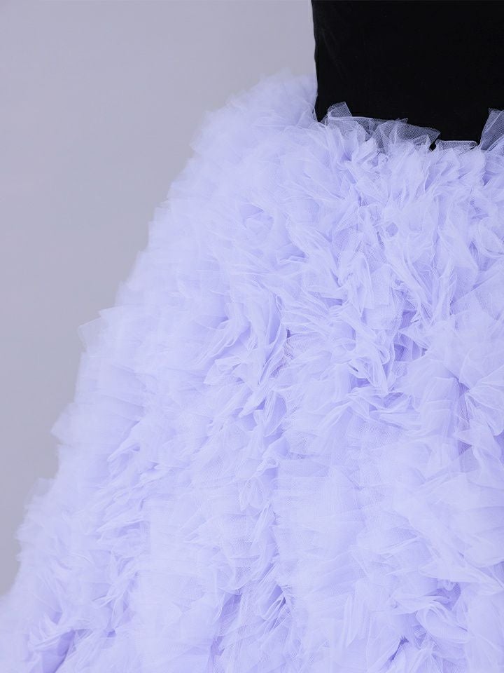 vanityME.couture. バニティミークチュール Quartz Ruffle Couture クォーツ・ラッフル・クチュール ロングドレス バースデー 紫 ボリューム vctr-t-25083-1