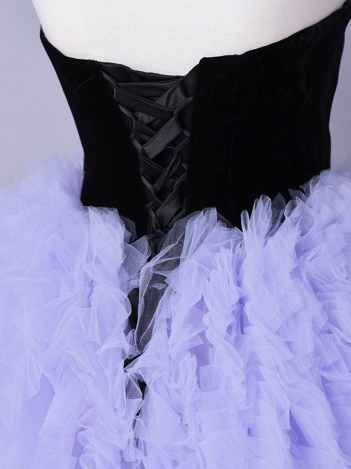 vanityME.couture. バニティミークチュール Quartz Ruffle Couture クォーツ・ラッフル・クチュール ロングドレス バースデー 紫 ボリューム vctr-t-25083-1